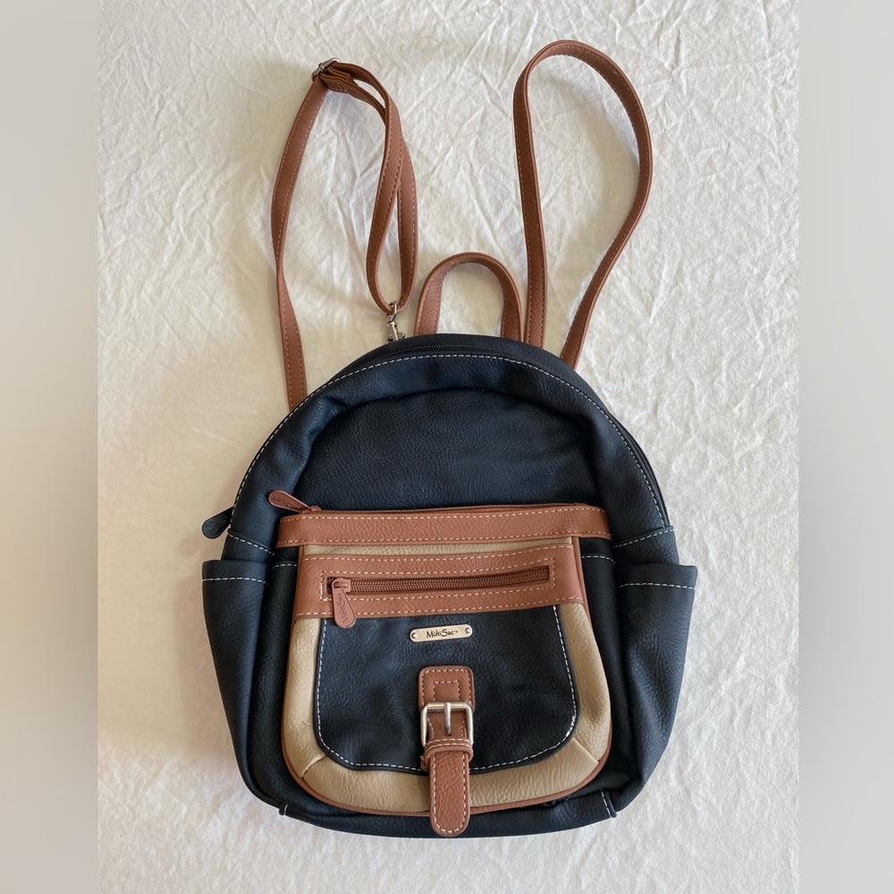 MultiSac Backpack- 12 pockets! Black, Brown & Tan